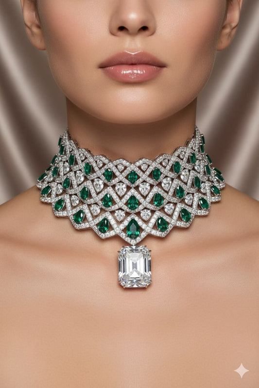 Green and Diamond Necklace For You