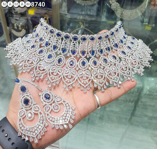 AD CS stone Bridal Necklace Set