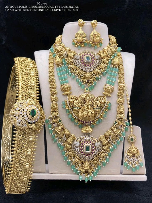 Craft and Stone Designer With Belt Combo Jewellery Set